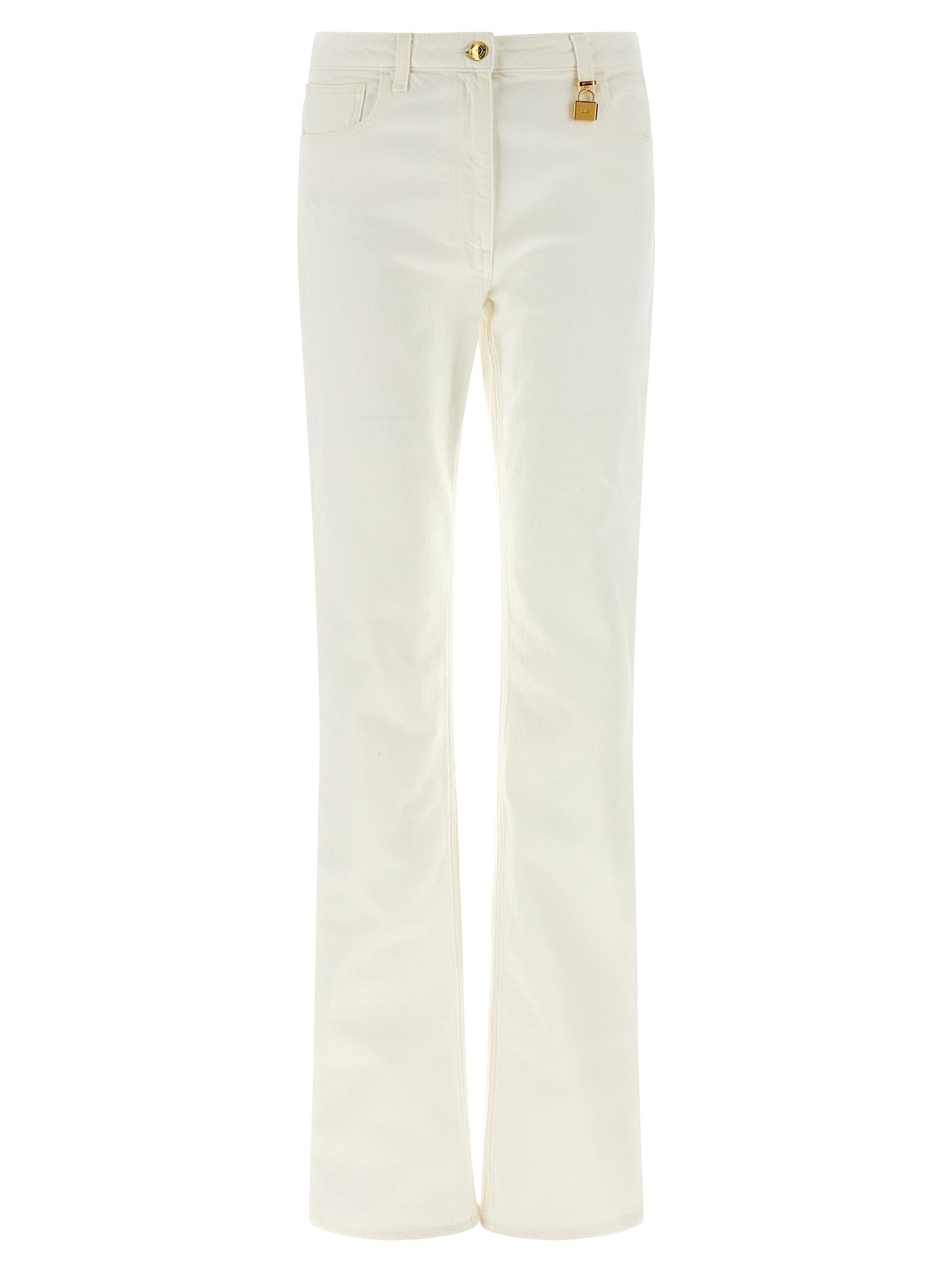 Elisabetta Franchi Jewel Padlock Jeans White