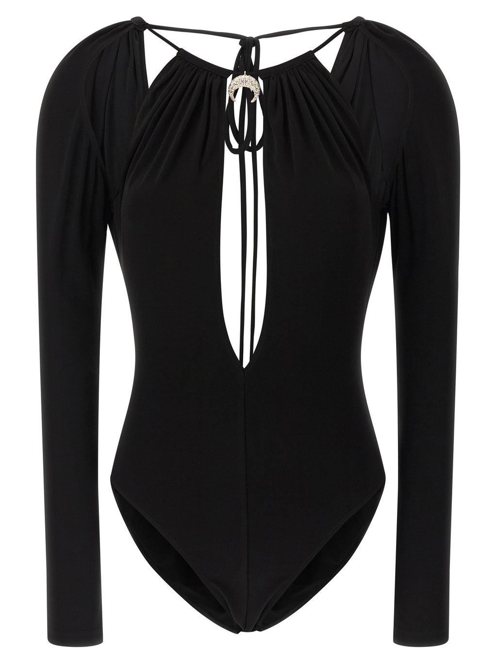 Marine Serre Jewel Pendant Bodysuit Black