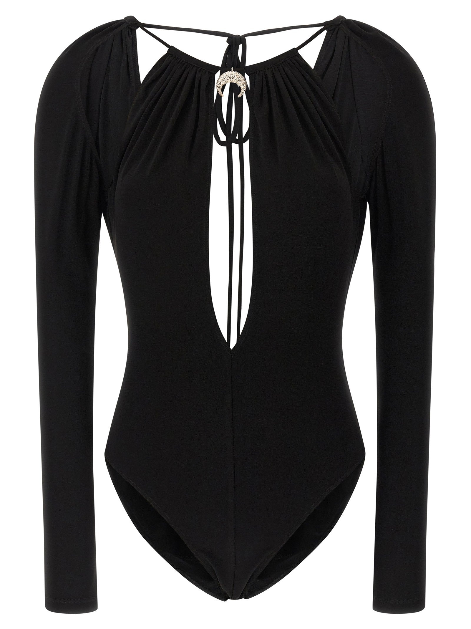 Marine Serre Jewel Pendant Bodysuit Black