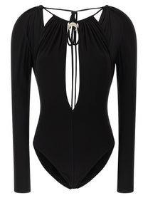 Marine Serre Jewel Pendant Bodysuit Black