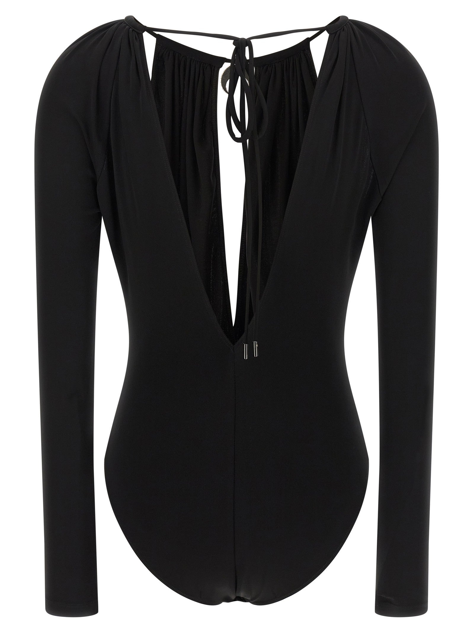 Marine Serre Jewel Pendant Bodysuit Black
