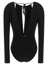 Marine Serre Jewel Pendant Bodysuit Black