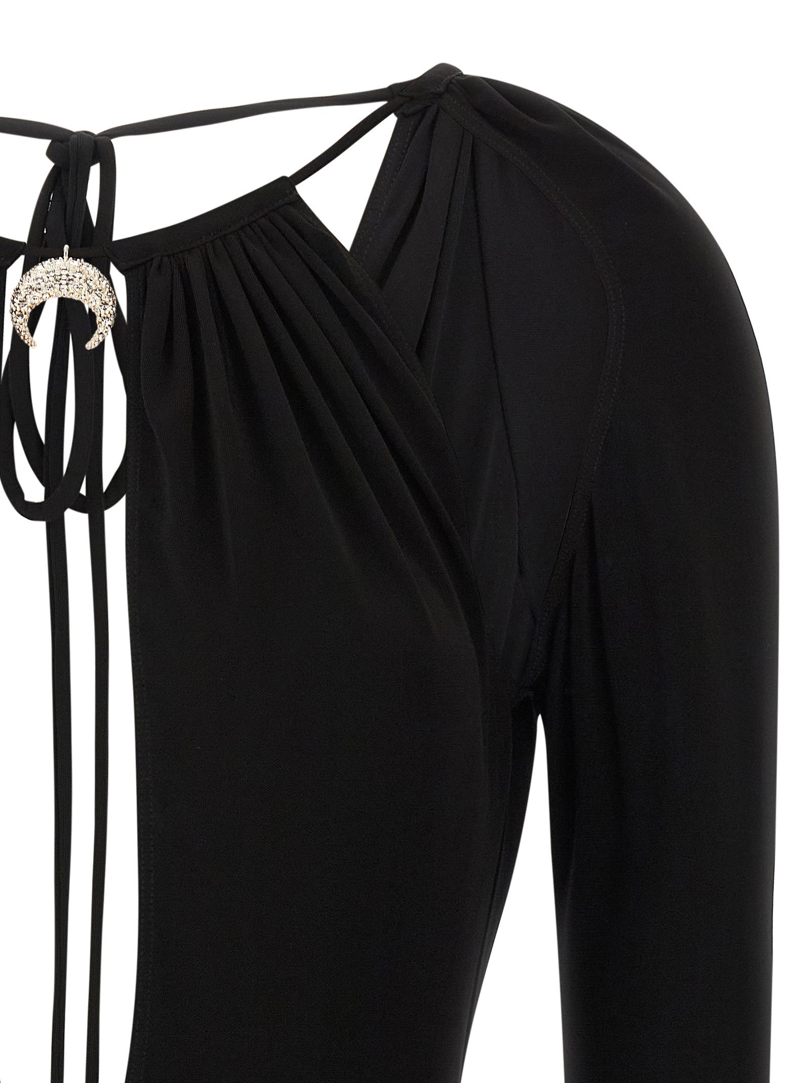 Marine Serre Jewel Pendant Bodysuit Black