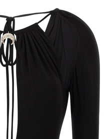 Marine Serre Jewel Pendant Bodysuit Black