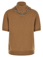 PRADA Jewel Scarf Sweater Beige, view 2