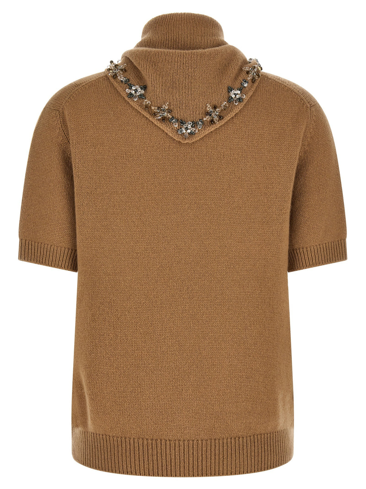 PRADA Jewel Scarf Sweater Beige, view 2