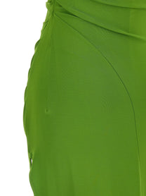 Elisabetta Franchi Jewel Shoulder Dress Green
