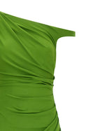 Elisabetta Franchi Jewel Shoulder Dress Green, view 3