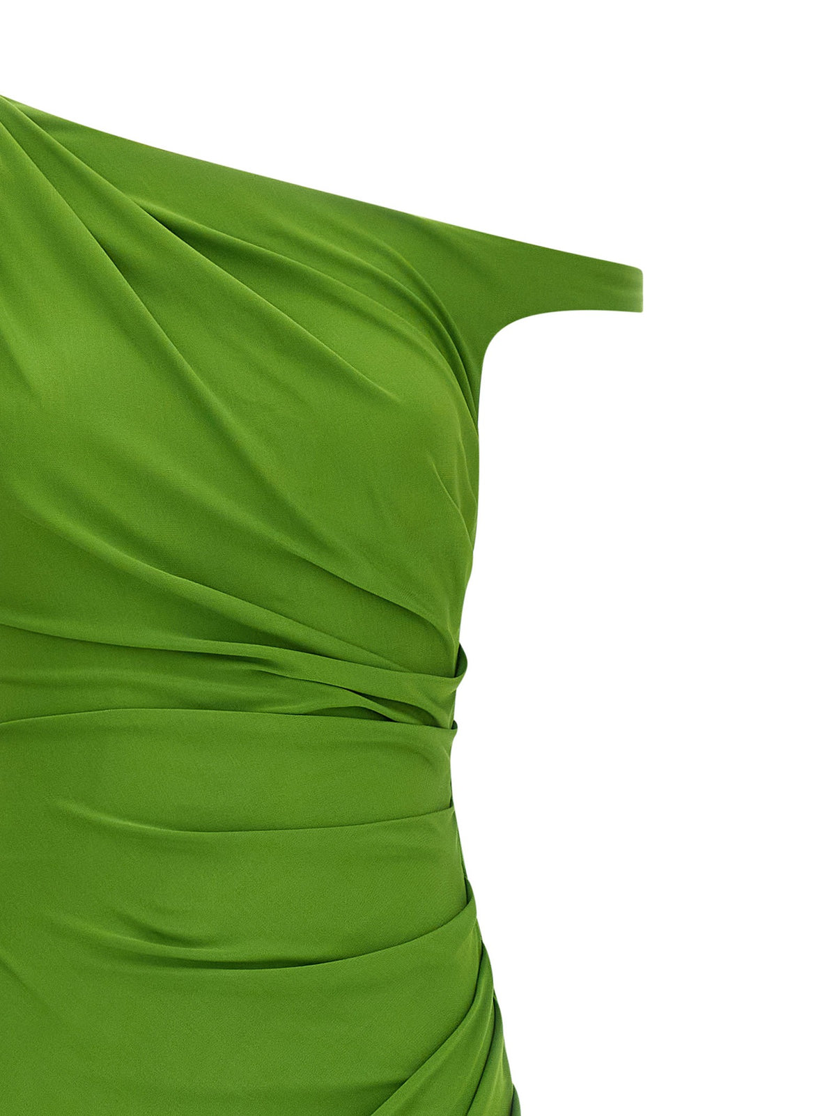Elisabetta Franchi Jewel Shoulder Dress Green, view 3