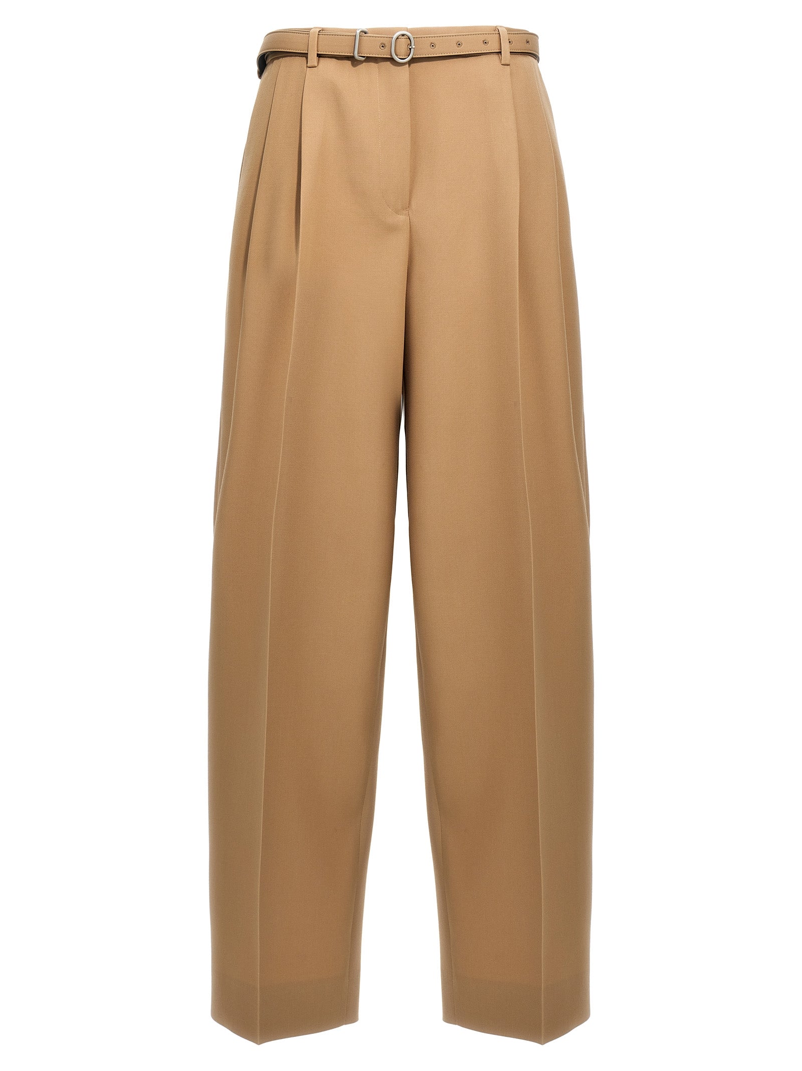 JIL SANDER - JIL SANDER - Gabardine belt pants - Women’s Pants
