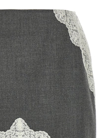 JIL SANDER - JIL SANDER - Organza lace wool skirt - Women’s Bottoms