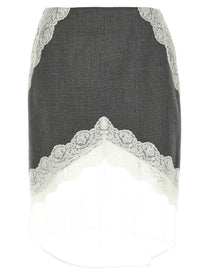 JIL SANDER - JIL SANDER - Organza lace wool skirt - Women’s Bottoms