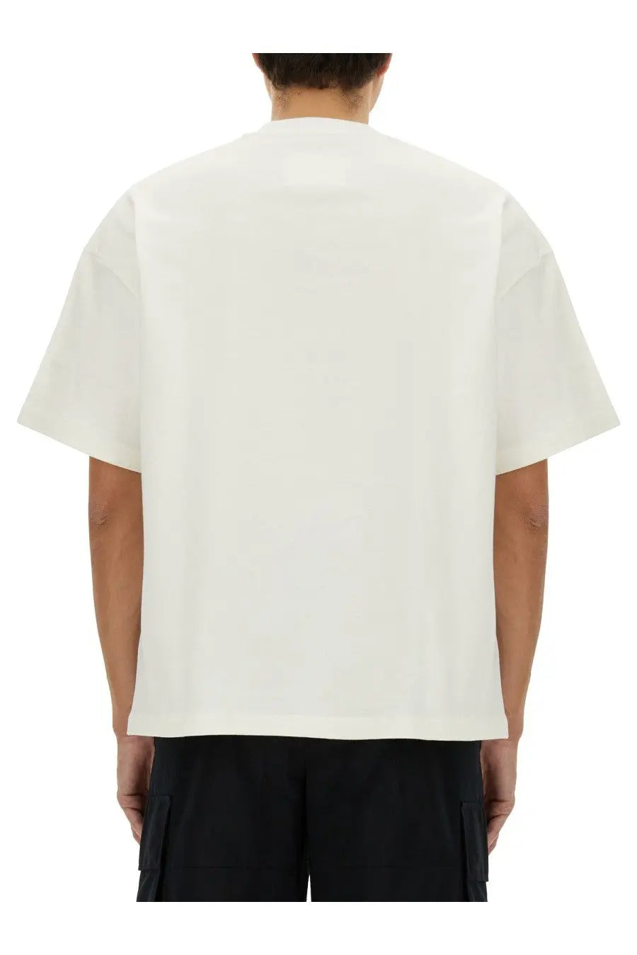 Jil Sander men’s white cotton t-shirt with short sleeves and a minimalist relaxed fit design