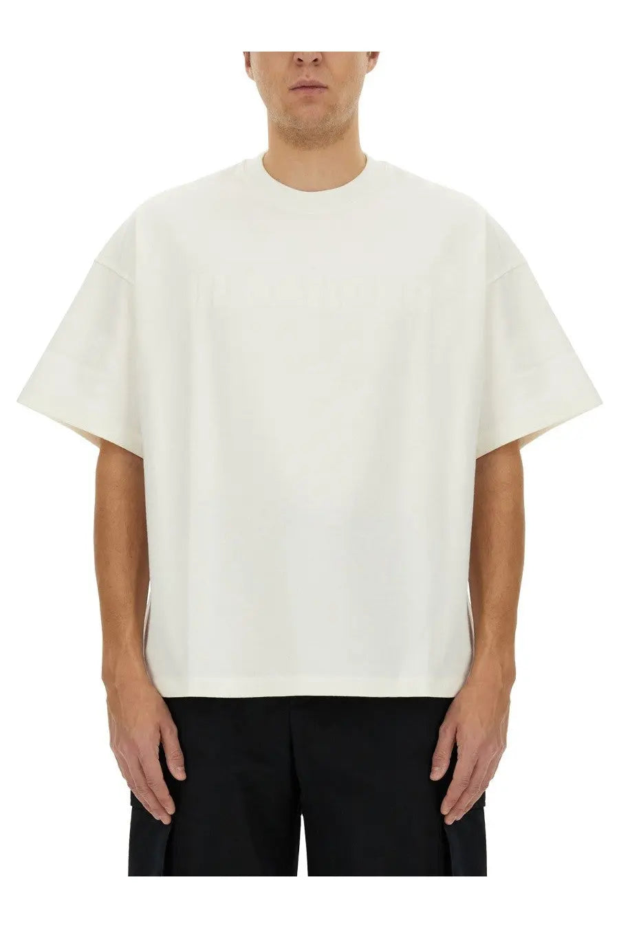 Off-white oversize crewneck t-shirt with relaxed fit and short sleeves by jil sander made from cotton