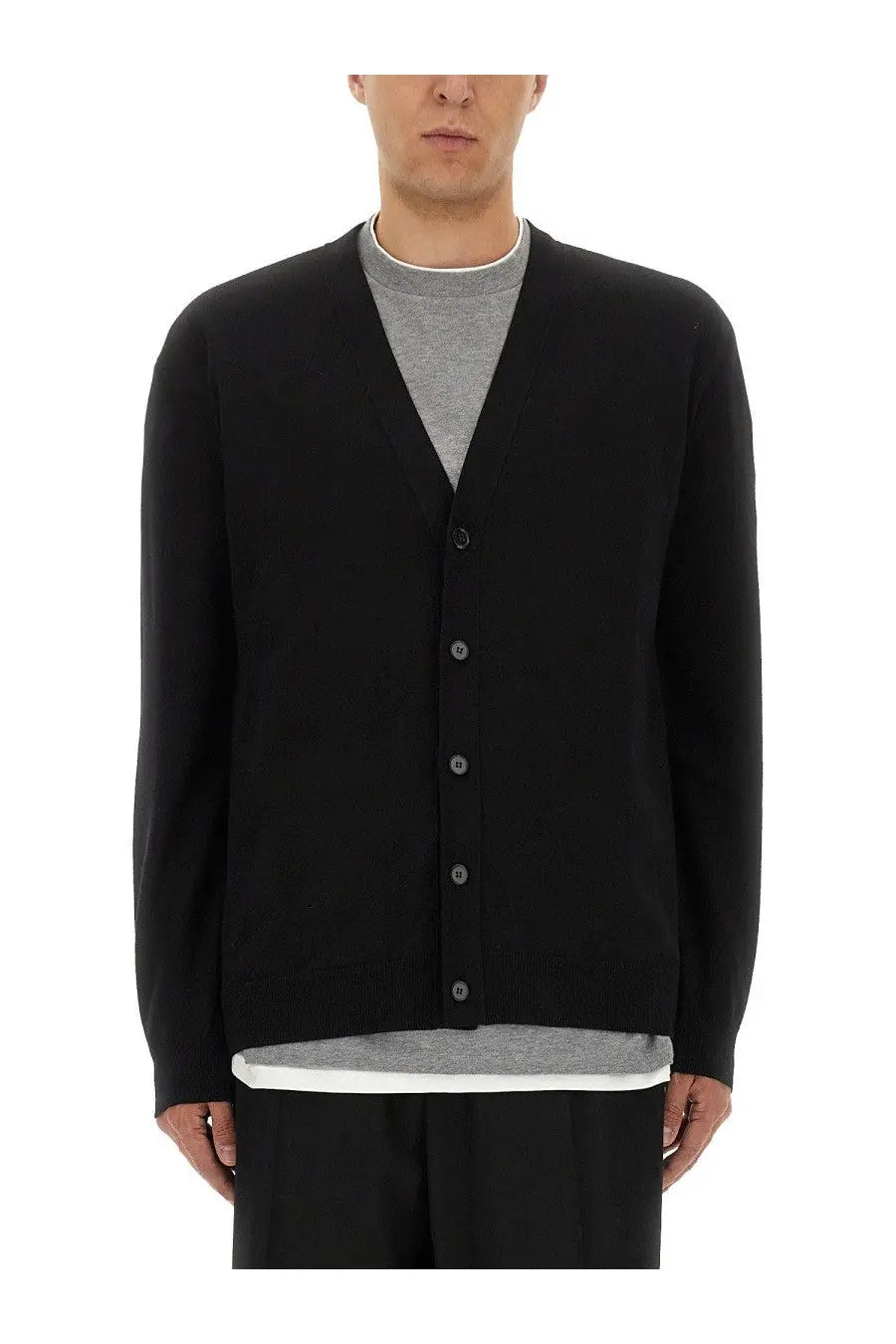 Jil Sander Men's Merino Wool Cardigan Black