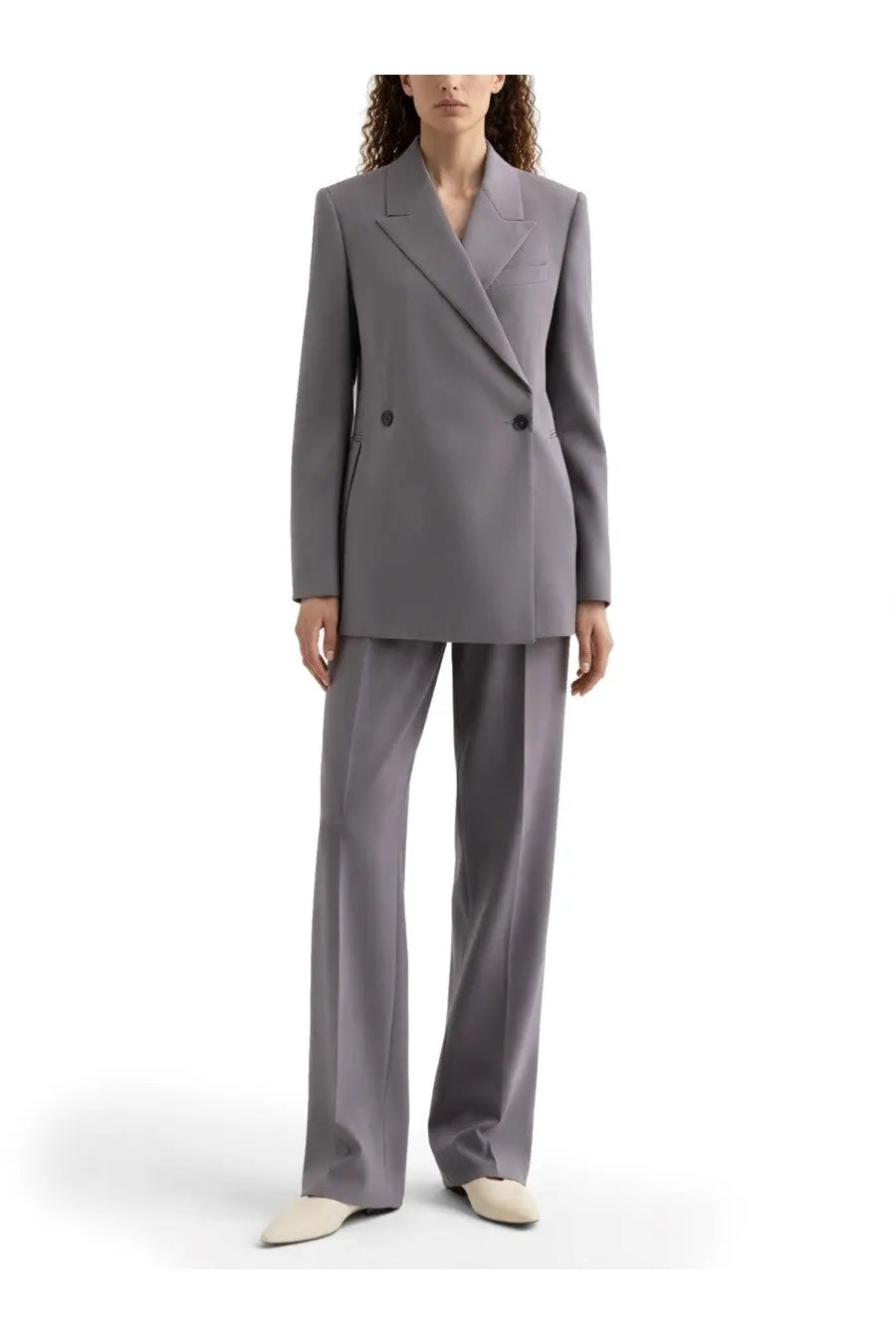 Jil Sander Women's Double Breasted Wool Jacket Grey, view 2