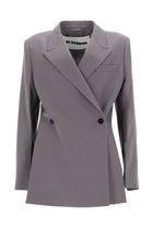 Jil Sander Women's Double Breasted Wool Jacket Grey