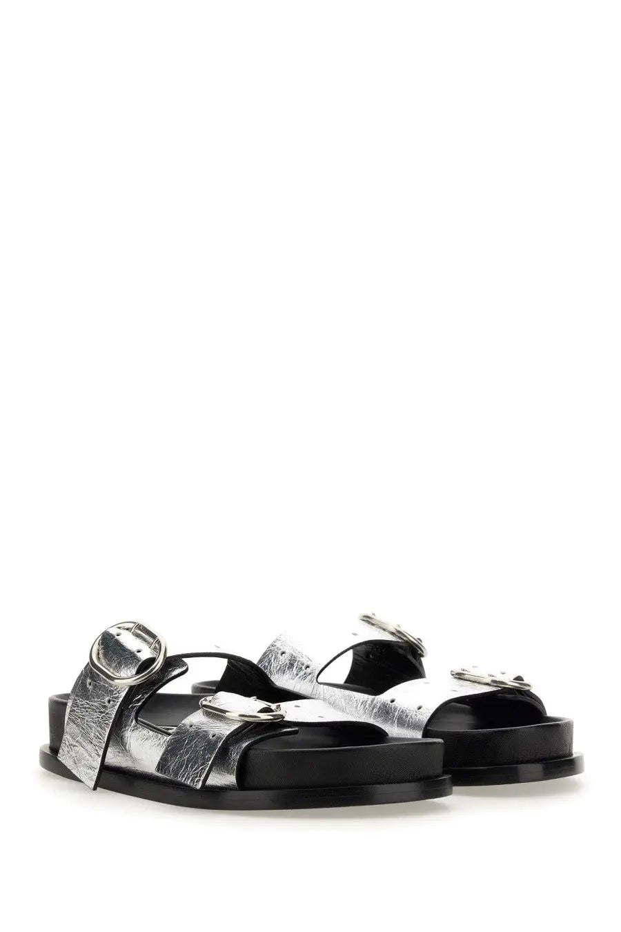 Jil Sander Women's Leather Sandal Silver, view 2