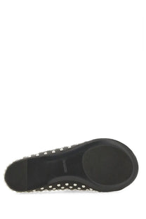 Jil Sander women’s nappa ballerina black flat shoe with silver studs along the edge in leather material