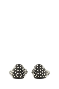 Jil Sander women’s nappa ballerina flats in black leather adorned with silver studs for stylish comfort