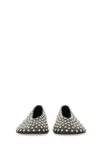 Black leather loafers with a dense pattern of silver studs jil sander women’s nappa ballerina black shoes
