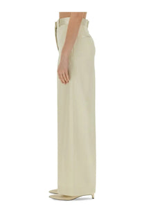 Jil sander women’s tailored pants white cream-colored wide-leg trousers with sleek fit and subtle front seam detailing