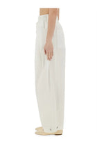 Jil Sander Women's Wide Pants in Cotton Gabardine White, view 4