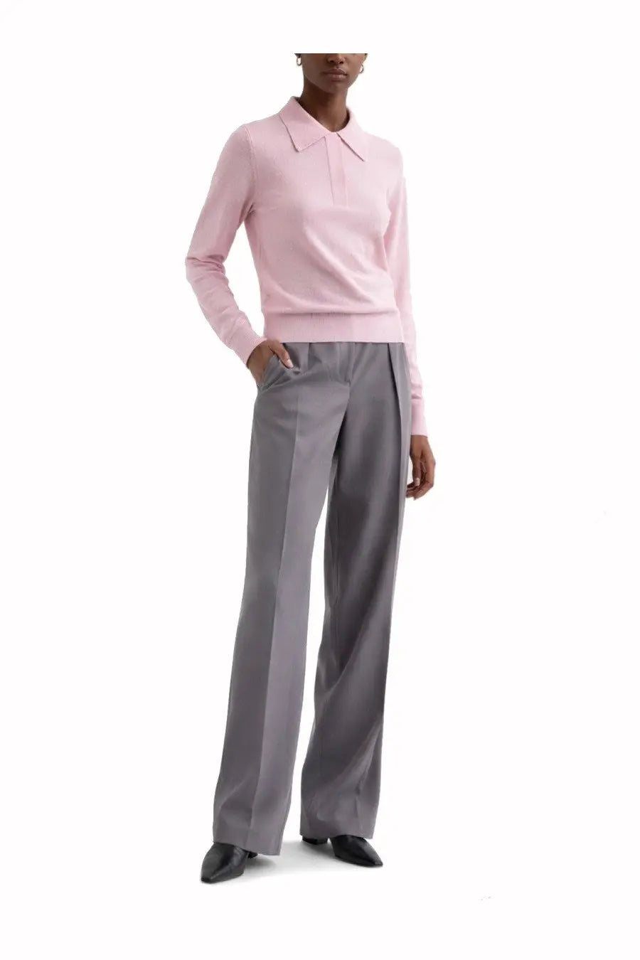 Jil Sander Women's Wool Gabardine Pants Grey, view 2