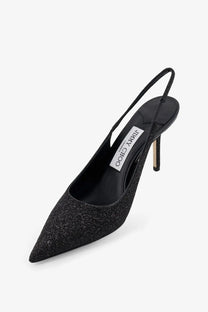 Black glittery pointed-toe slingback pump by jimmy choo from the love pumps collection for women