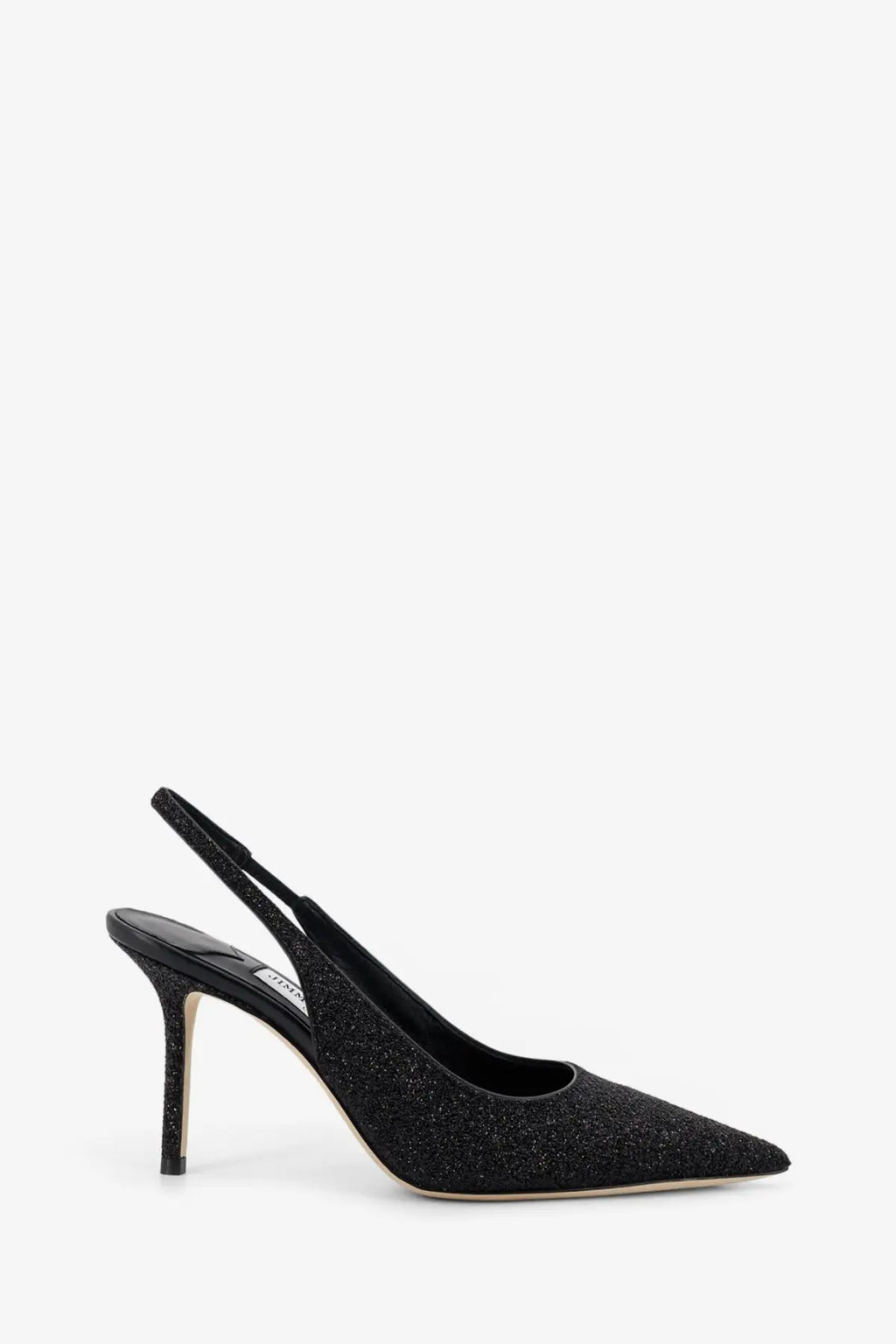 Jimmy Choo women’s love pumps black glittery slingback pump with slender heel elegant evening shoe