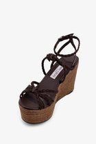 Jimmy Choo Women's Nyra Leather and Raffia Sandals Brown, view 4