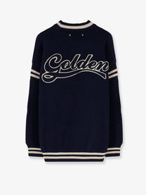 Golden Goose Men's Journey Cotton Knit Sweater Blue
