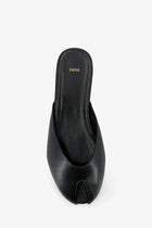 JUDE Women's Date Flat Leather Sandals Black, view 4