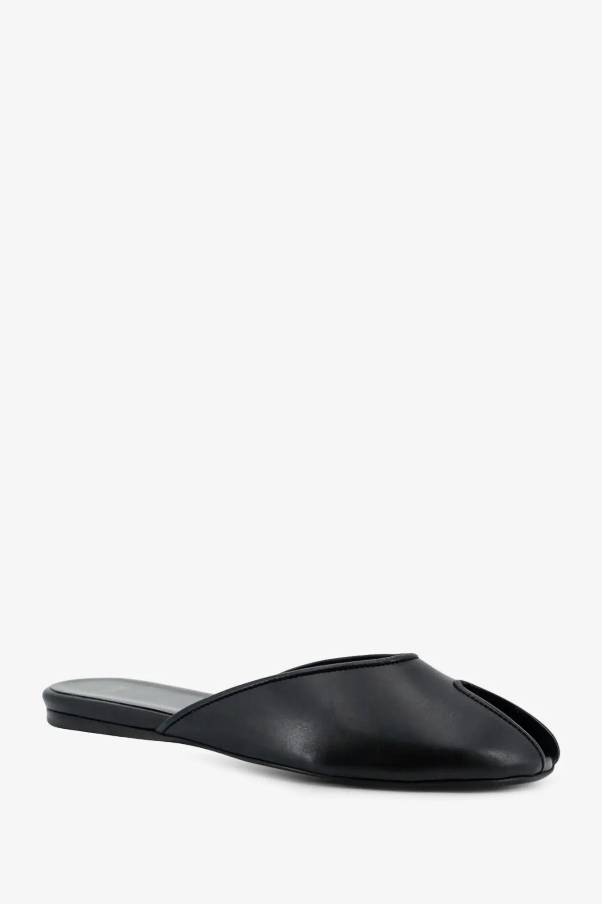 JUDE Women's Date Flat Leather Sandals Black, view 2