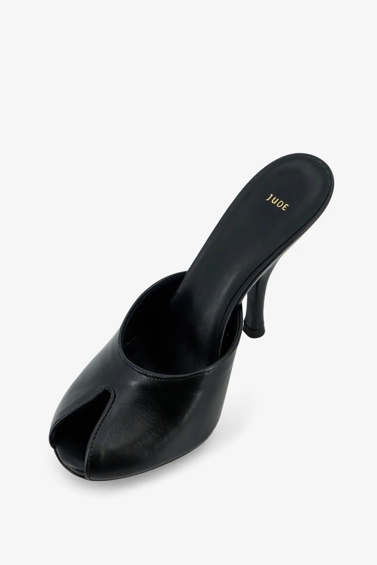 JUDE Women's Leather Date Mule Sandals Black, view 4