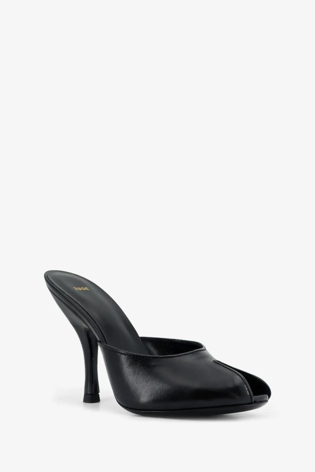 JUDE Women's Leather Date Mule Sandals Black, view 2