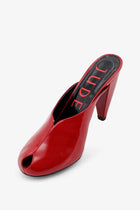 JUDE Women's Paw Mule Patent Leather Sandals Red, view 4