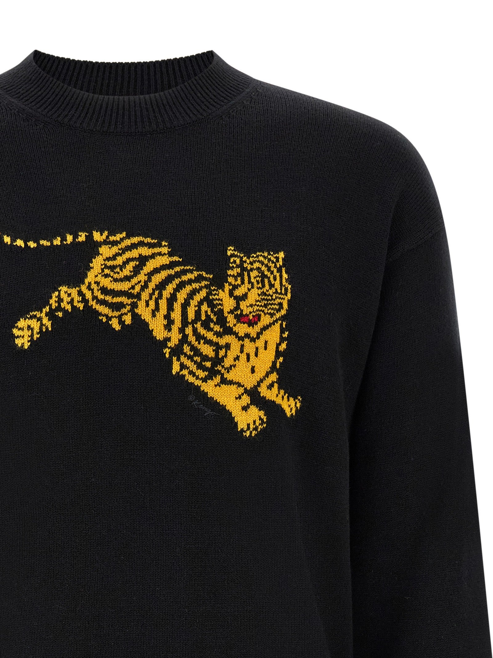 Kenzo Jumping Tiger Intarsia Sweater Black