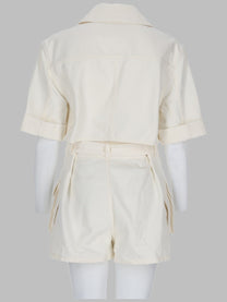 Balmain Women's Jumpsuit Con Cintura in Denim White