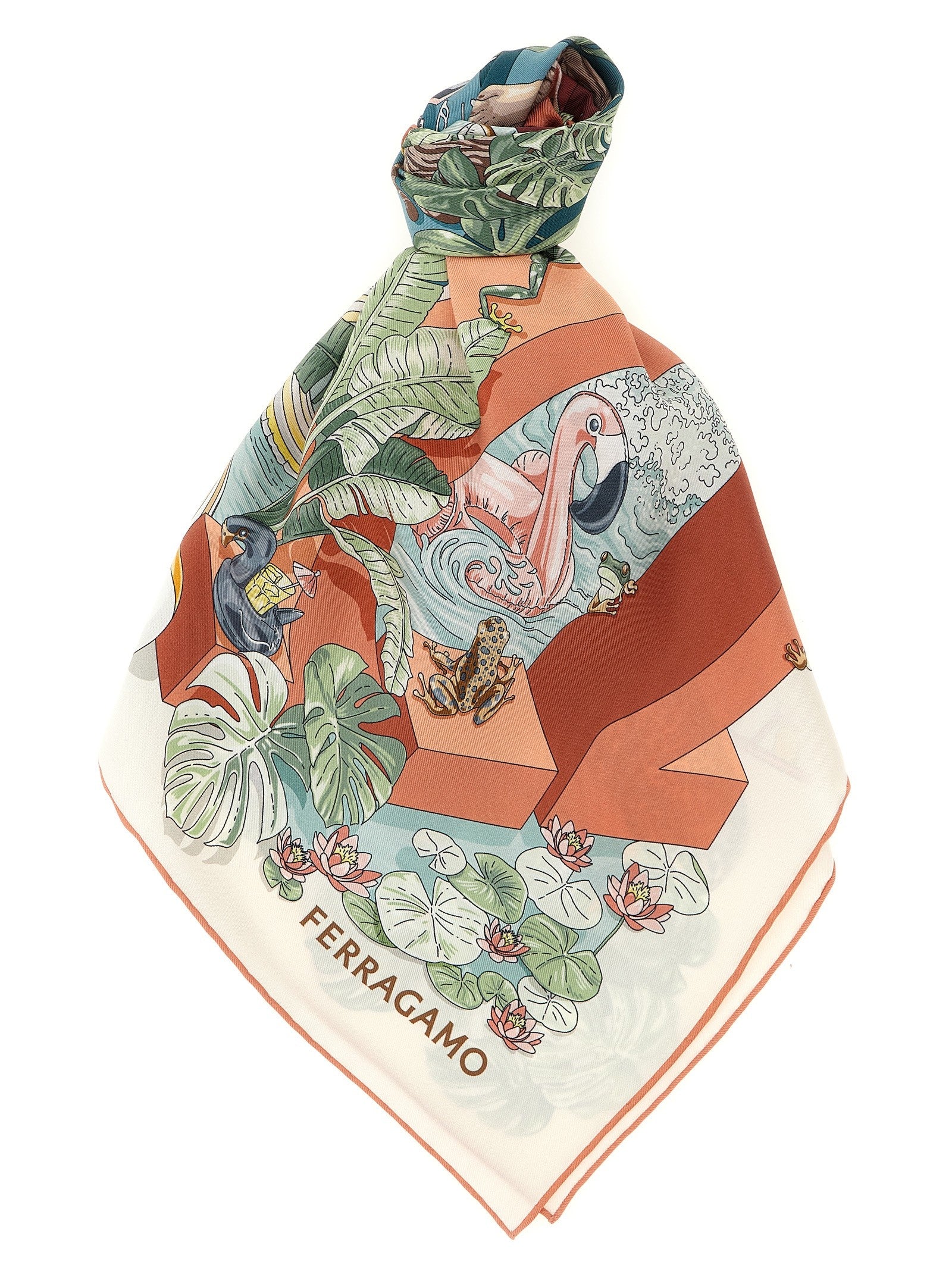 Ferragamo Jungle Party Scarf Gold