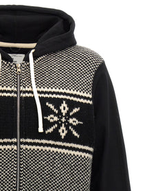 JUNYA WATANABE - JUNYA WATANABE - Jacquard insert hoodie - Men’s Sweatshirts