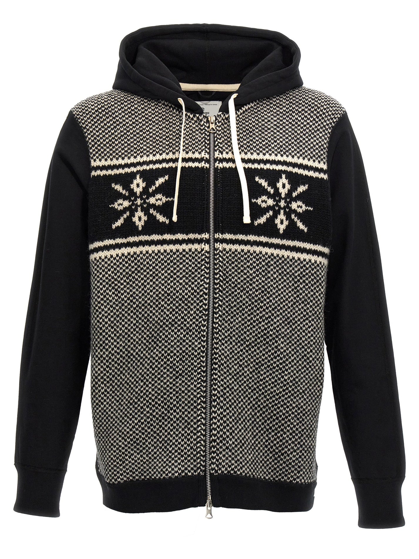 JUNYA WATANABE - JUNYA WATANABE - Jacquard insert hoodie - Men’s Sweatshirts