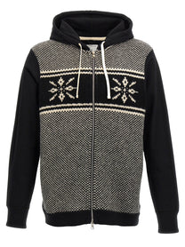 JUNYA WATANABE - JUNYA WATANABE - Jacquard insert hoodie - Men’s Sweatshirts
