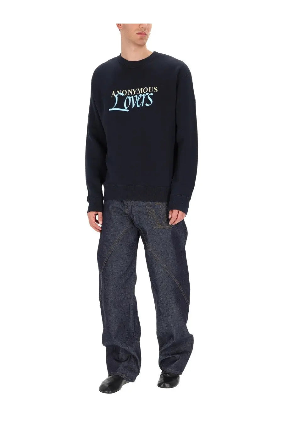 JW Anderson Men's Anonymous Lovers Sweatshirt Black, view 2
