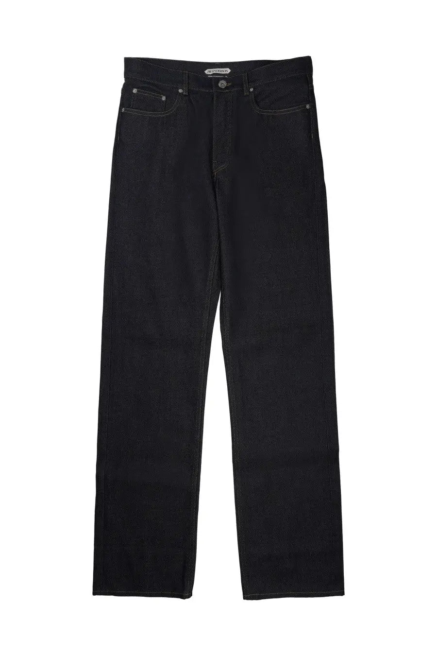 Jw anderson men’s jeans straight leg black denim with subtle stitching details and a straight-leg cut
