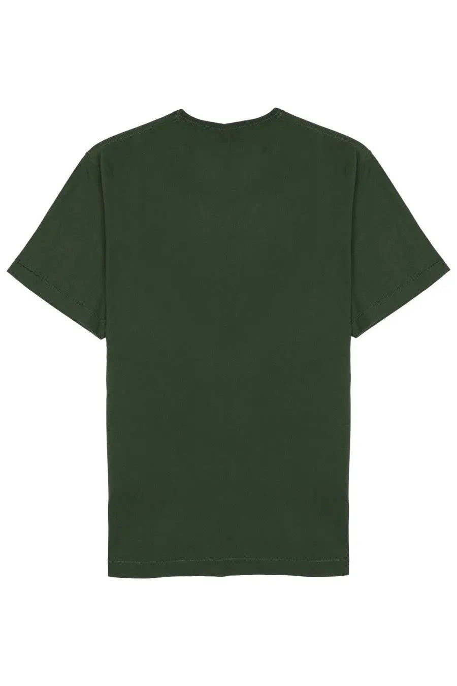 Dark green jw anderson men’s short-sleeved shirt with simple crew neck design made from soft cotton material
