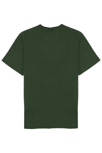 Dark green jw anderson men’s short-sleeved shirt with simple crew neck design made from soft cotton material