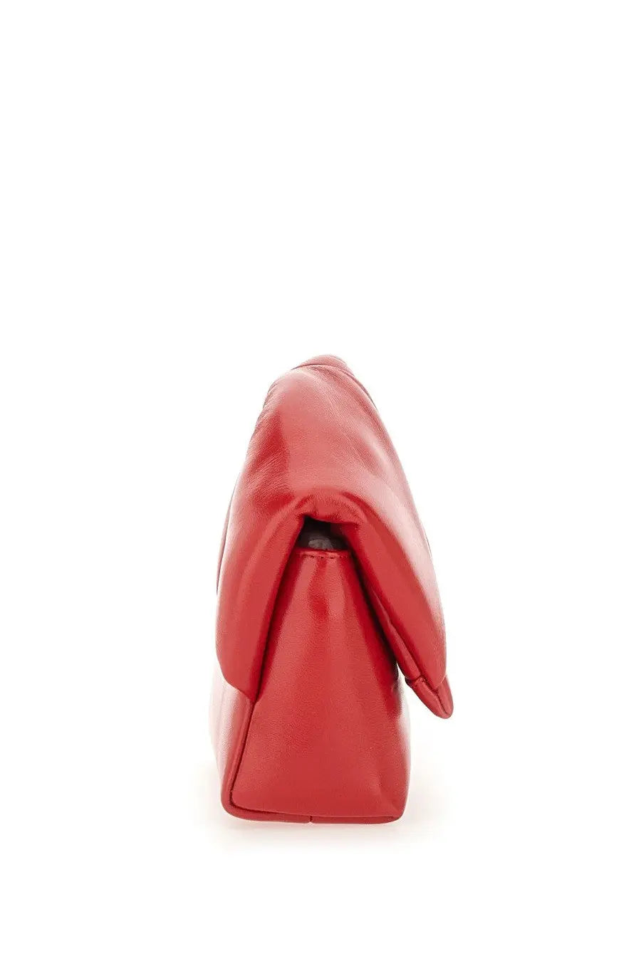 Jw anderson women’s bag twister small red vibrant red leather clutch with sleek minimalist design and soft folds