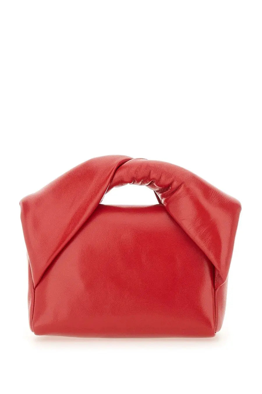 Jw anderson women’s bag twister small red vibrant red patent leather handbag with distinctive twisted handle design