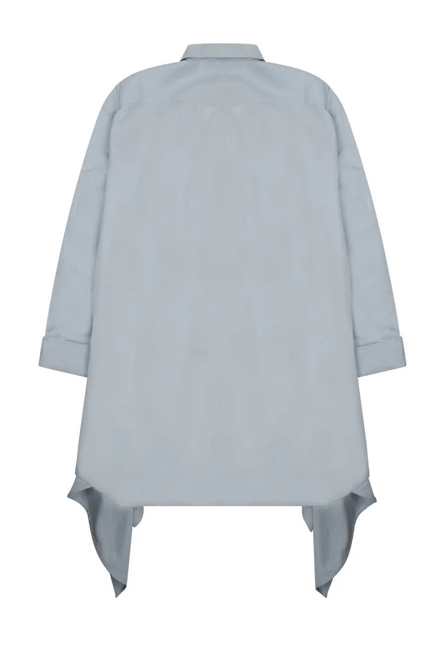 Jw anderson women’s mini abito camicia blue light blue long-sleeved shirt with relaxed fit and asymmetrical hem